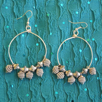Silver Bead Hoop Earrings