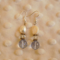 Blue Crystal Pearl Earrings