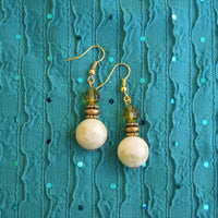 Earrings made of Round Green Harmony with green crystals