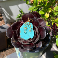 Pendant made of Turquoise Slab Nugget Pendant with Gold Wrap; 1.5" w x 2 1/8" long, Incl bail