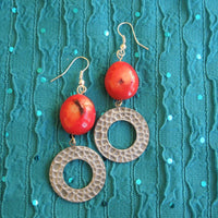 Red Coral Earrings