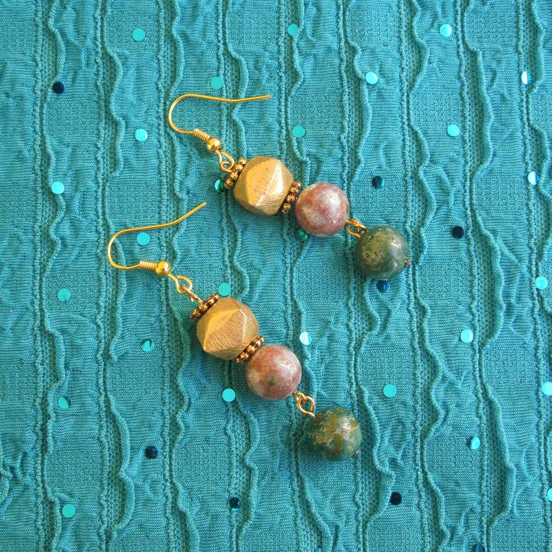 Green Lavender Jasper Earrings